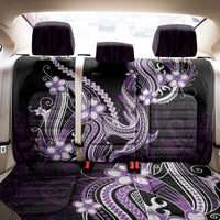 Purple Black Aloha Hawaii Back Car Seat Cover Polynesian Shark Tattoo Plumeria