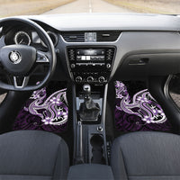 Purple Black Aloha Hawaii Car Mats Polynesian Shark Tattoo Plumeria