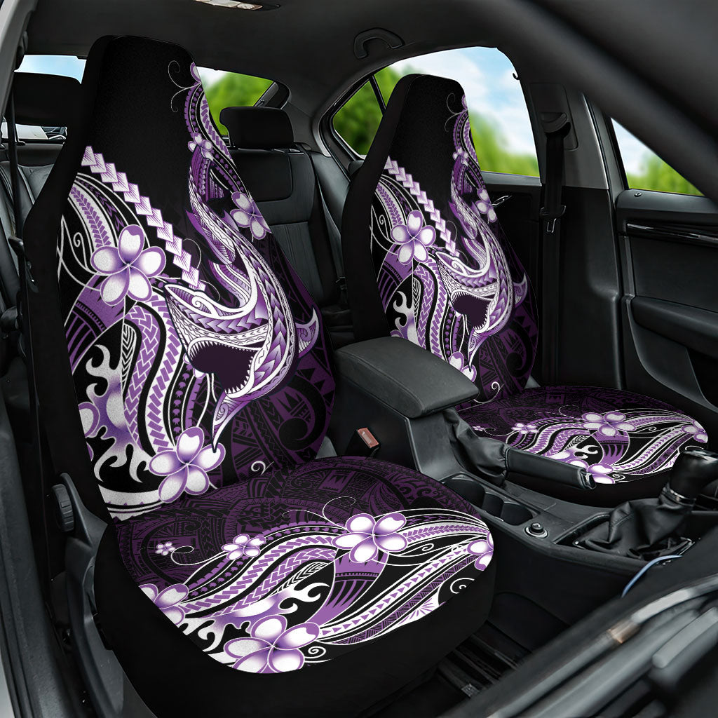 Purple Black Aloha Hawaii Car Seat Cover Polynesian Shark Tattoo Plumeria LT14 One Size Purple - Polynesian Pride