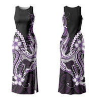 Purple Black Aloha Hawaii Couples Matching Tank Maxi Dress and Hawaiian Shirt Polynesian Shark Tattoo Plumeria LT14 - Polynesian Pride