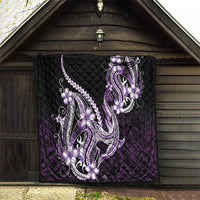 Purple Black Aloha Hawaii Quilt Polynesian Shark Tattoo Plumeria