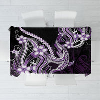 Purple Black Aloha Hawaii Tablecloth Polynesian Shark Tattoo Plumeria