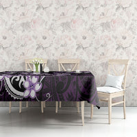 Purple Black Aloha Hawaii Tablecloth Polynesian Shark Tattoo Plumeria