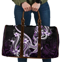 Purple Black Aloha Hawaii Travel Bag Polynesian Shark Tattoo Plumeria