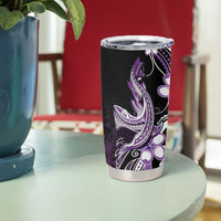 Purple Black Aloha Hawaii Tumbler Cup Polynesian Shark Tattoo Plumeria