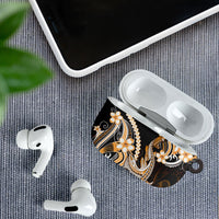 Orange Black Aloha Hawaii AirPods Case Polynesian Shark Tattoo Plumeria