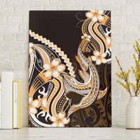 Orange Black Aloha Hawaii Canvas Wall Art Polynesian Shark Tattoo Plumeria