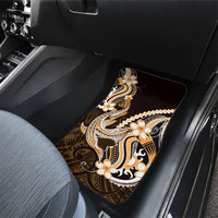 Orange Black Aloha Hawaii Car Mats Polynesian Shark Tattoo Plumeria