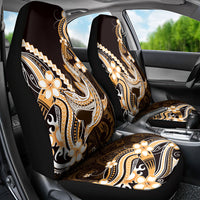 Orange Black Aloha Hawaii Car Seat Cover Polynesian Shark Tattoo Plumeria