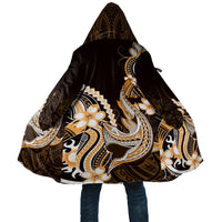 Orange Black Aloha Hawaii Cloak Polynesian Shark Tattoo Plumeria