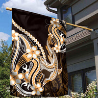 Orange Black Aloha Hawaii Garden Flag Polynesian Shark Tattoo Plumeria