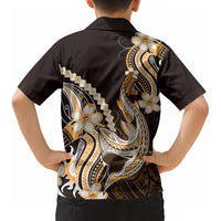 Orange Black Aloha Hawaii Kid Hawaiian Shirt Polynesian Shark Tattoo Plumeria LT14 - Polynesian Pride