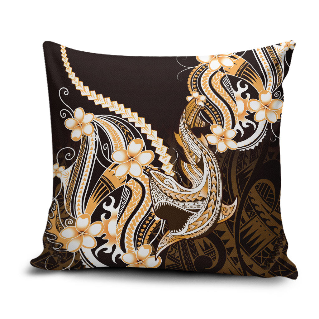 Orange Black Aloha Hawaii Pillow Cover Polynesian Shark Tattoo Plumeria LT14 Orange - Polynesian Pride