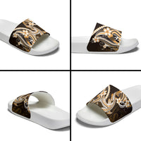 Orange Black Aloha Hawaii Slide Sandals Polynesian Shark Tattoo Plumeria