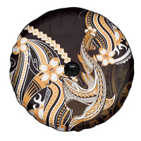 Orange Black Aloha Hawaii Spare Tire Cover Polynesian Shark Tattoo Plumeria
