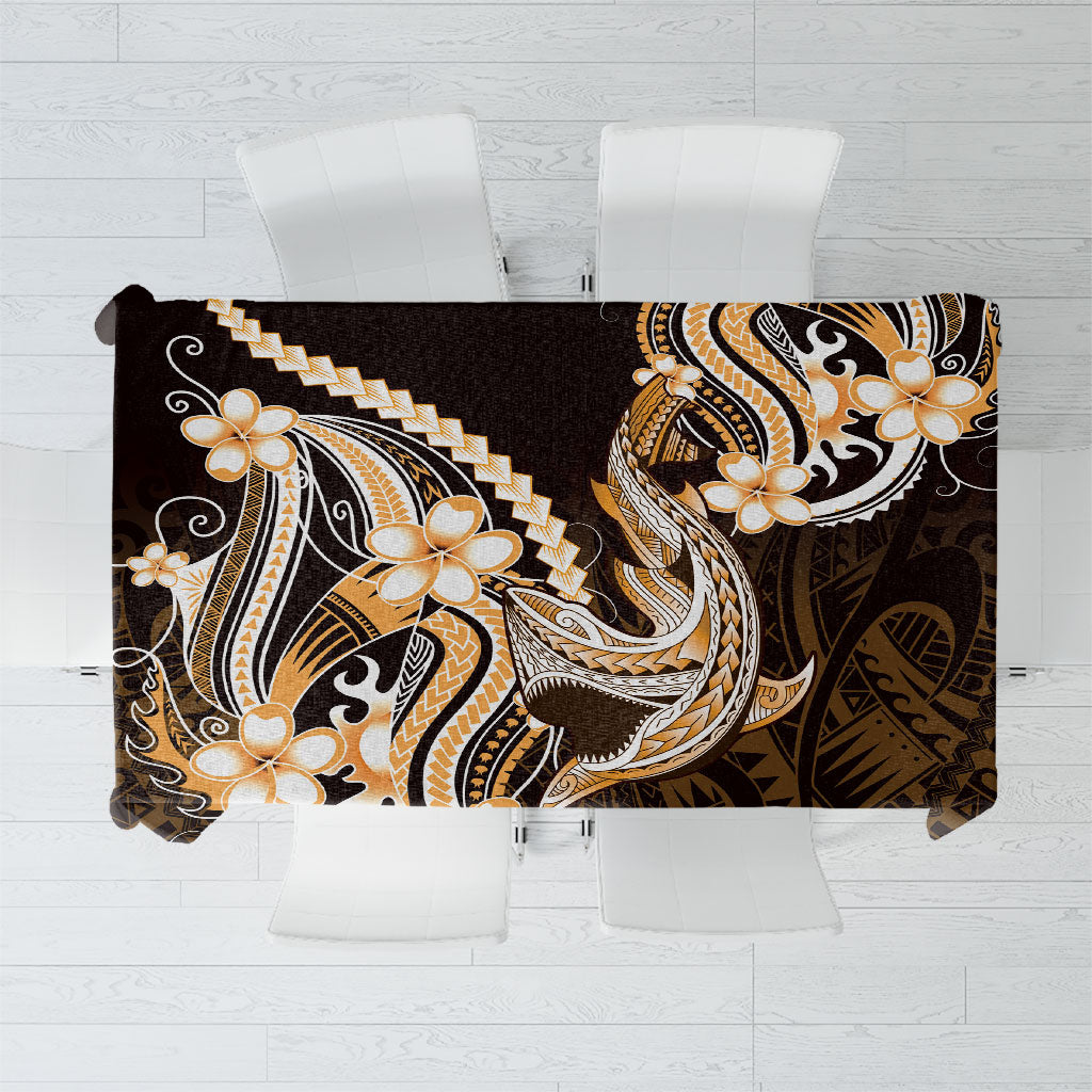 Orange Black Aloha Hawaii Tablecloth Polynesian Shark Tattoo Plumeria LT14 Orange - Polynesian Pride