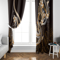 Orange Black Aloha Hawaii Window Curtain Polynesian Shark Tattoo Plumeria