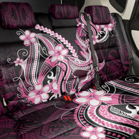 Pink Black Aloha Hawaii Back Car Seat Cover Polynesian Shark Tattoo Plumeria