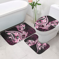 Pink Black Aloha Hawaii Bathroom Set Polynesian Shark Tattoo Plumeria
