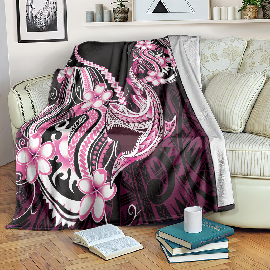 Pink Black Aloha Hawaii Blanket Polynesian Shark Tattoo Plumeria LT14 Pink - Polynesian Pride