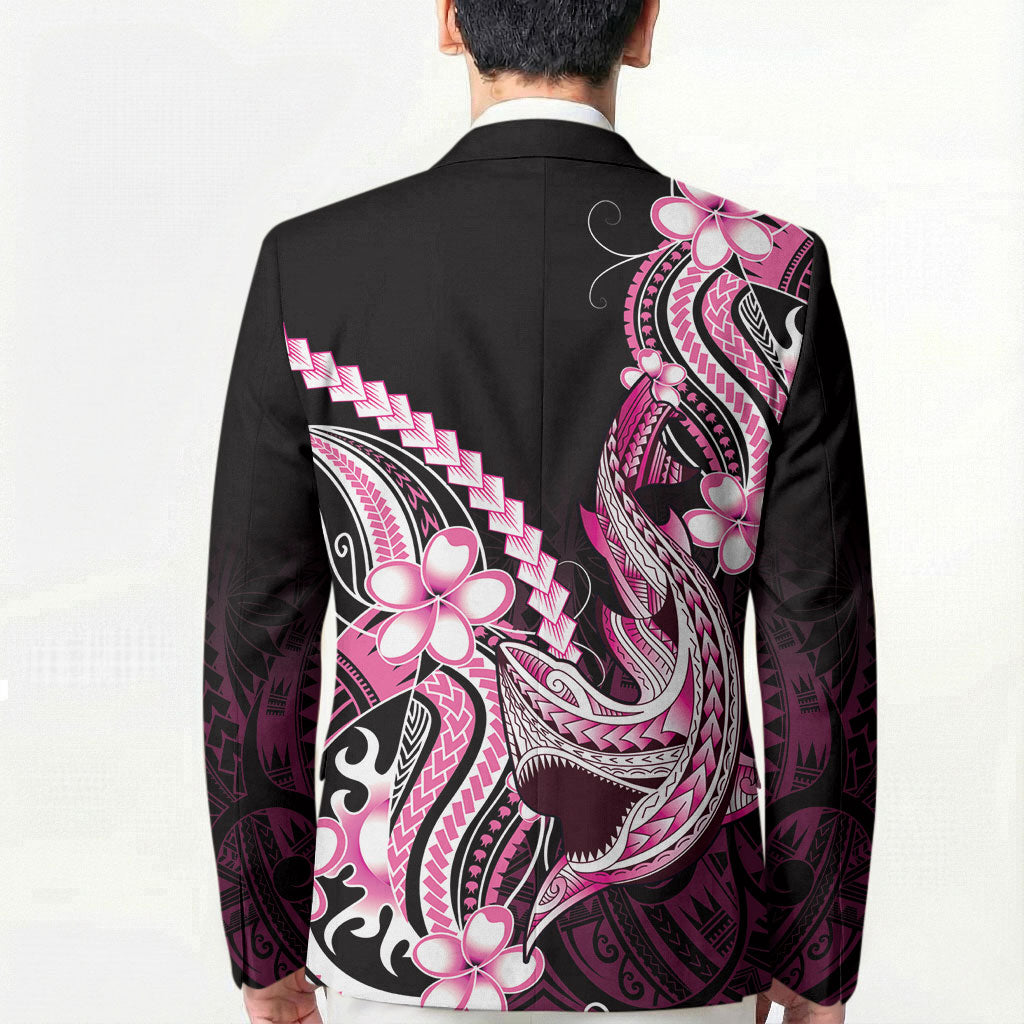 Pink Black Aloha Hawaii Blazer Polynesian Shark Tattoo Plumeria