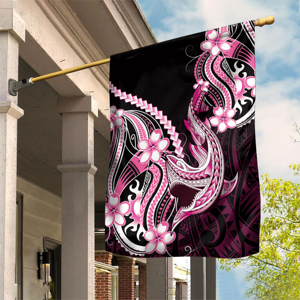 Pink Black Aloha Hawaii Garden Flag Polynesian Shark Tattoo Plumeria LT14 House Flag Pink - Polynesian Pride