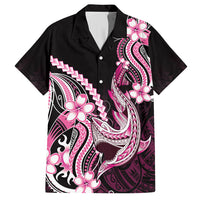 Pink Black Aloha Hawaii Hawaiian Shirt Polynesian Shark Tattoo Plumeria
