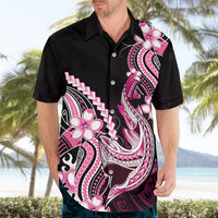 Pink Black Aloha Hawaii Hawaiian Shirt Polynesian Shark Tattoo Plumeria