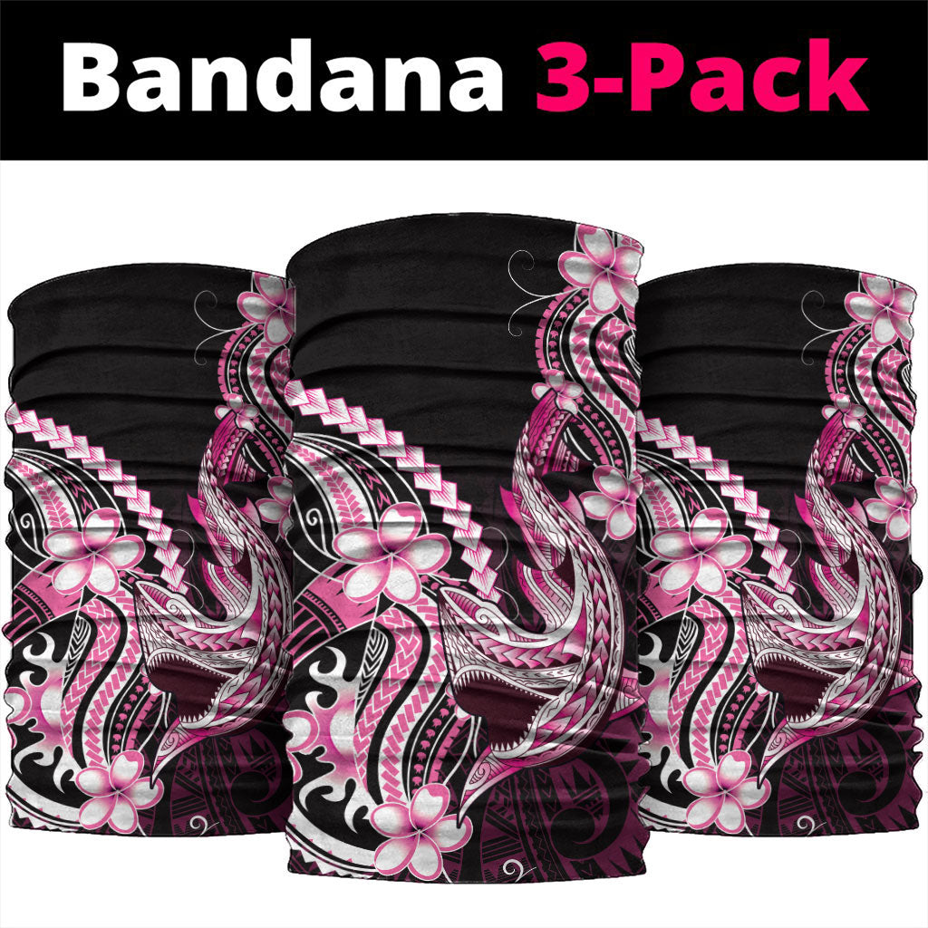Pink Black Aloha Hawaii Neck Gaiter Polynesian Shark Tattoo Plumeria LT14 package One Size: 25*50cm Pink - Polynesian Pride