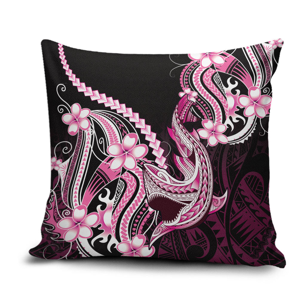 Pink Black Aloha Hawaii Pillow Cover Polynesian Shark Tattoo Plumeria LT14 Pink - Polynesian Pride