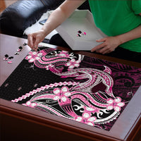 Pink Black Aloha Hawaii Puzzle Polynesian Shark Tattoo Plumeria