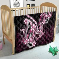 Pink Black Aloha Hawaii Quilt Polynesian Shark Tattoo Plumeria