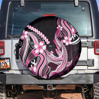 Pink Black Aloha Hawaii Spare Tire Cover Polynesian Shark Tattoo Plumeria