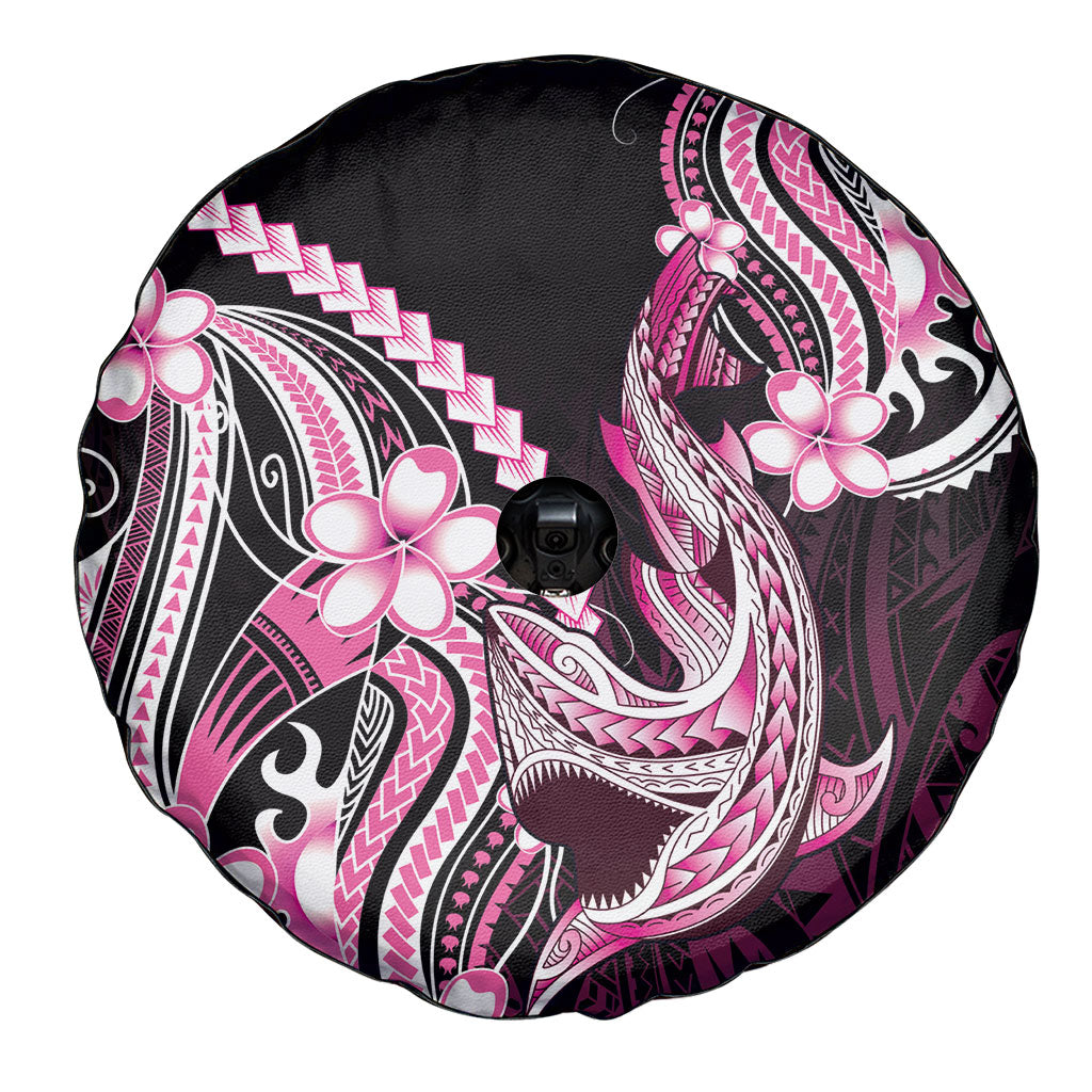Pink Black Aloha Hawaii Spare Tire Cover Polynesian Shark Tattoo Plumeria