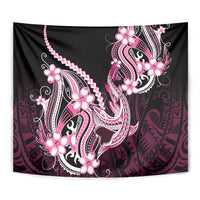Pink Black Aloha Hawaii Tapestry Polynesian Shark Tattoo Plumeria