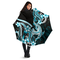 Blue Black Aloha Hawaii Umbrella Polynesian Shark Tattoo Plumeria