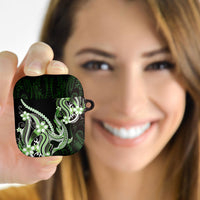 Green Black Aloha Hawaii AirPods Case Polynesian Shark Tattoo Plumeria