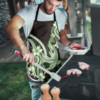 Green Black Aloha Hawaii Apron Polynesian Shark Tattoo Plumeria