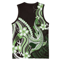 Green Black Aloha Hawaii Basketball Jersey Polynesian Shark Tattoo Plumeria