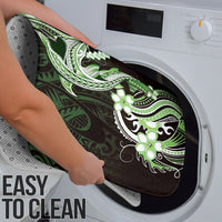 Green Black Aloha Hawaii Bathroom Set Polynesian Shark Tattoo Plumeria