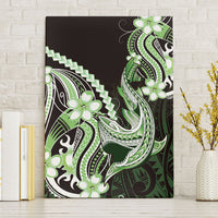 Green Black Aloha Hawaii Canvas Wall Art Polynesian Shark Tattoo Plumeria