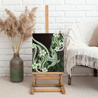 Green Black Aloha Hawaii Canvas Wall Art Polynesian Shark Tattoo Plumeria