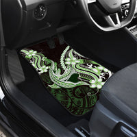 Green Black Aloha Hawaii Car Mats Polynesian Shark Tattoo Plumeria