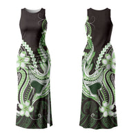 Green Black Aloha Hawaii Couples Matching Tank Maxi Dress and Hawaiian Shirt Polynesian Shark Tattoo Plumeria LT14 - Polynesian Pride