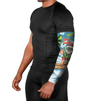 Hawaii Summer Christmas Arm Sleeves Surfing Santa Shaka Catch The Wave