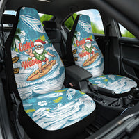 Hawaii Summer Christmas Car Seat Cover Surfing Santa Shaka Catch The Wave