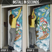 Hawaii Summer Christmas Door Cover Surfing Santa Shaka Catch The Wave