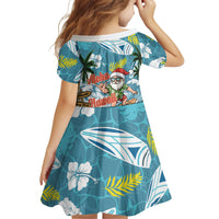 Hawaii Summer Christmas Family Matching Summer Maxi Dress and Hawaiian Shirt Surfing Santa Shaka Catch The Wave