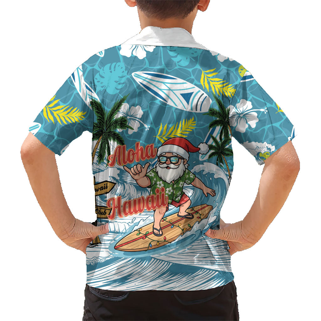 Hawaii Summer Christmas Hawaiian Shirt Surfing Santa Shaka Catch The Wave