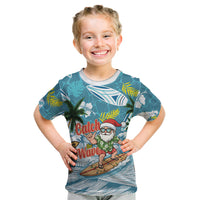 Hawaii Summer Christmas Kid T Shirt Surfing Santa Shaka Catch The Wave